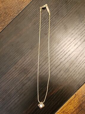 Napier Gold-Tone Pendant Necklace with Clear Stone